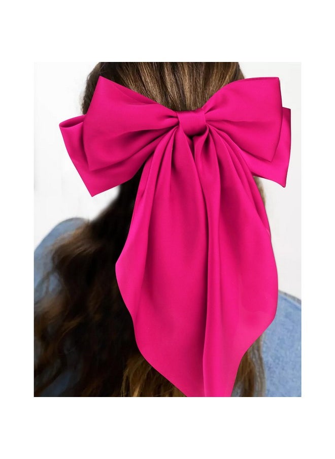 Hair Bows For Women Girls 3Pcs Pink Red Rose Red Silky Satin Large Bows Hair Clip Oversized Hair Ribbons Long Tail Big Bows Hair Accessories - pzsku/Z806F96260BD64D3A600BZ/45/_/1734183075/f90b14e9-307d-4757-b87e-5fcf9dd8abba