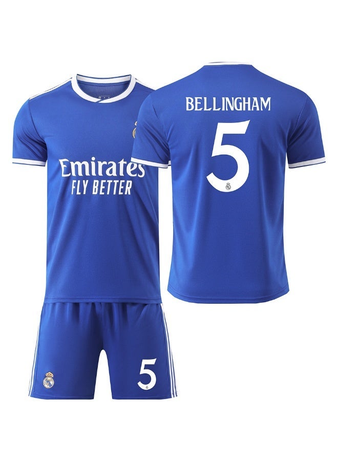 Real Madrid 2025-2026 season #5 BELLINGHAM football jersey shorts suit children's size and adult size, A gift for fans and friends - Image 1