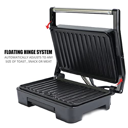 iBELL SM1515 Sandwich Maker with Floating Hinges, 1000Watt, Panini/Grill/Toast (Black) - Image 4