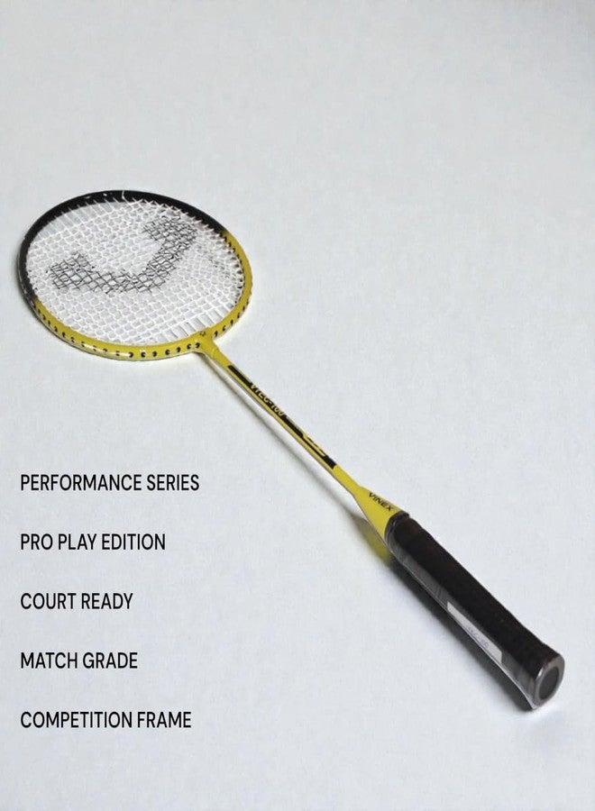 Vinex VTEC 100 Aluminium Badminton Racquet (Pack of 2) | Lightweight & Durable Racket | Ideal for Beginners & Casual Play | Includes 2 Racquet Bags | Yellow & Black - Image 3