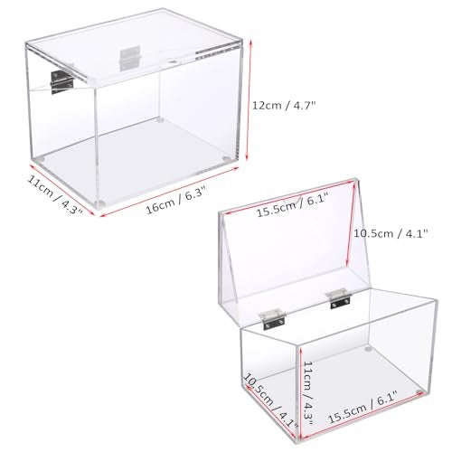 BTSKY Clear Acrylic 4 x 6 inch Index Card Box with Sign Lid - Index Card Holder Notecard Box Recipe Card Box Plastic Storage Organizer for Filling Index Cards, Note Cards, Flashcards, Recipes - Image 2