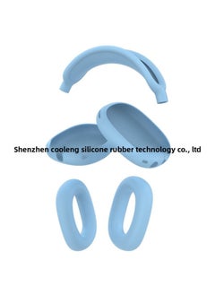 For Apple Airpods Max Protective Case Headset For Apple Headset Protective Case Silicone Soft Case Three-piece Set-Color:Light Blue Three-piece Set + Opp Bag