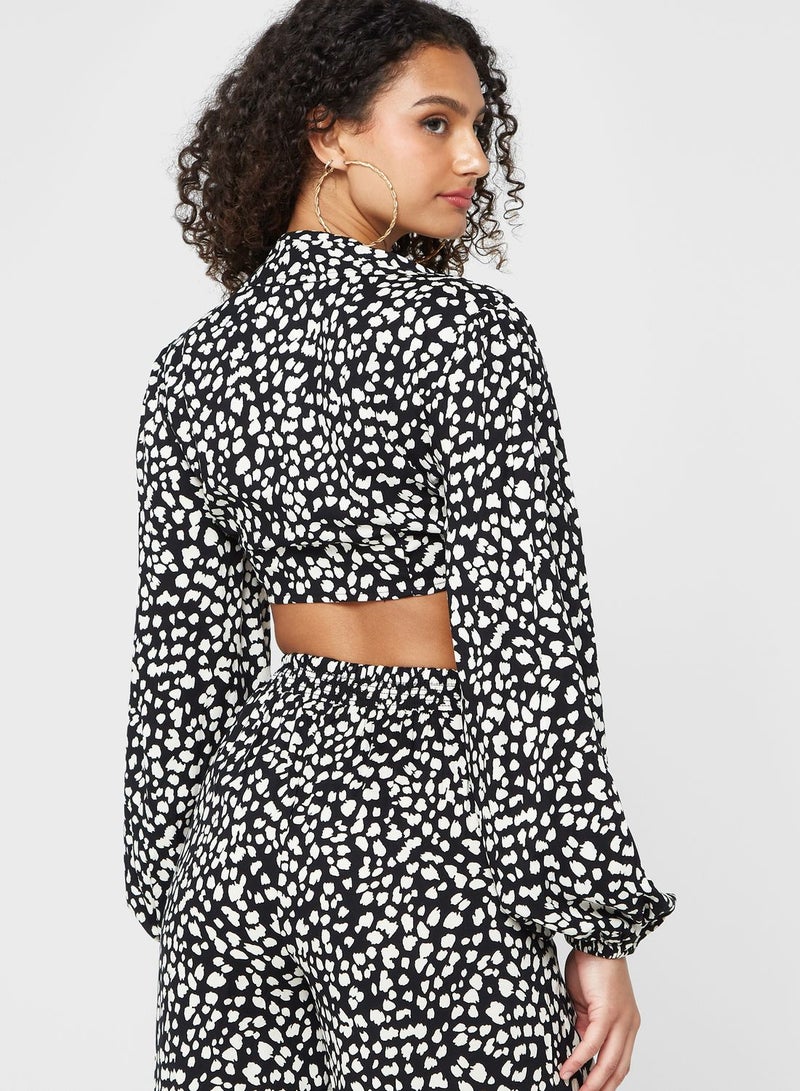 Miss Selfridge Printed Tie Detail Top  - Image 2