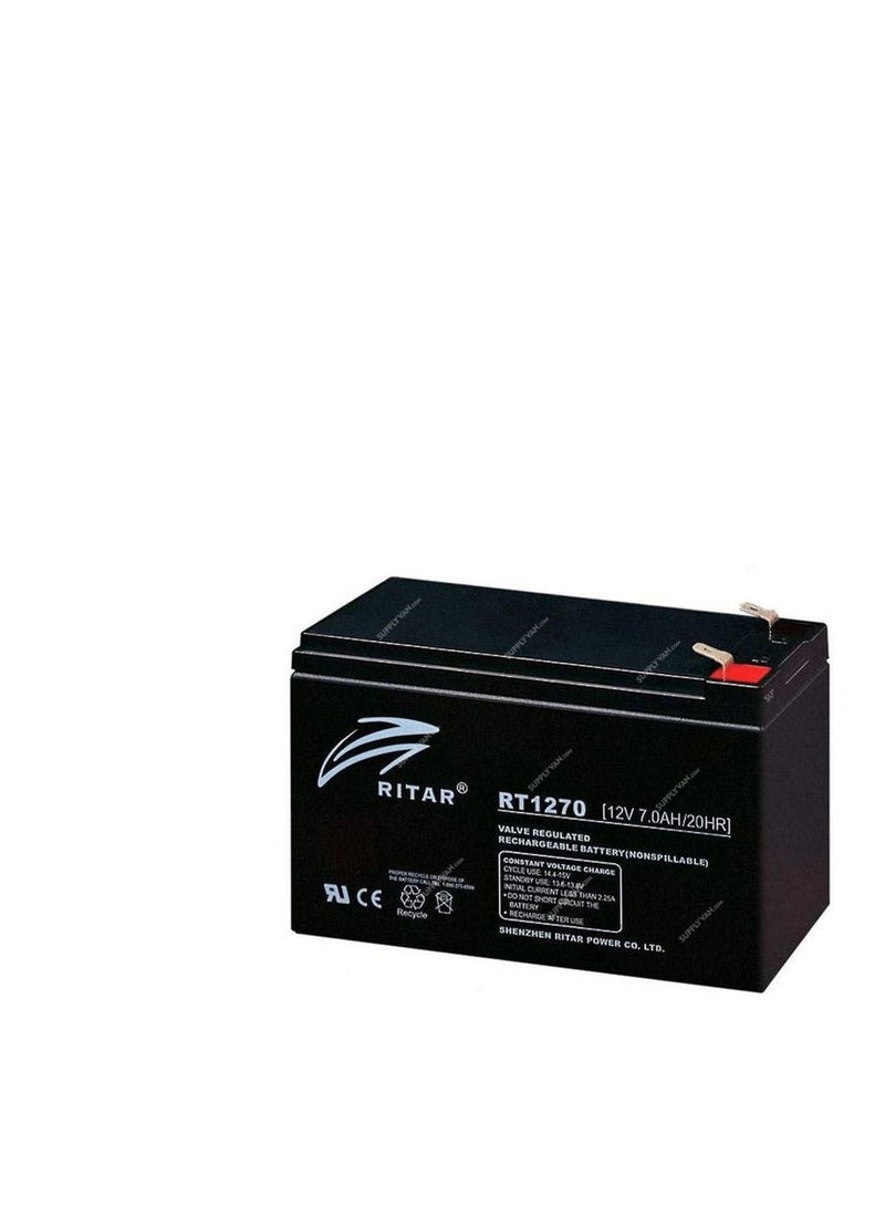 Ritar Lead Acid Battery, RT1270, 12V, 7 Ah - Image 2