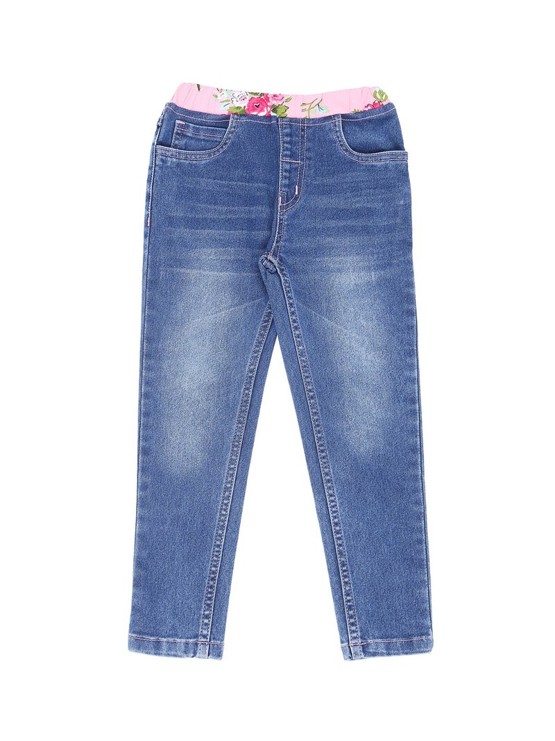 HIGH STAR Girls Blue Slim Fit Jeans 