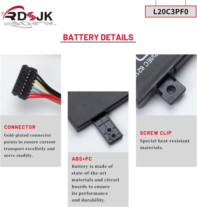 L20L3PF0 L20M3PF0 L20C3PF0 Laptop Battery for Lenovo Ideapad 3-14ITL6 3-15ITL6 3-17ITL6 3-14ALC6 3-15ALC6 3-17ALC6 3-14ABA7 14ADA6 S14 G2-ITL G3-IAP V14 G2 G3 V15 G2 G3 V17 G2 G3 K14 Series 11.1V 45Wh - Image 5