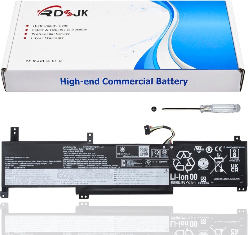 L20L3PF0 L20M3PF0 L20C3PF0 Laptop Battery for Lenovo Ideapad 3-14ITL6 3-15ITL6 3-17ITL6 3-14ALC6 3-15ALC6 3-17ALC6 3-14ABA7 14ADA6 S14 G2-ITL G3-IAP V14 G2 G3 V15 G2 G3 V17 G2 G3 K14 Series 11.1V 45Wh - Image 1