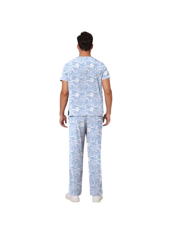 NIBEMINENT Scrub Set Men Casual Short-sleeved Pet Nurse Work Clothes Cartoon Print V-neck Dentist Work Uniform Practical Pocket - Image 2