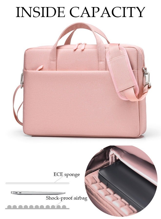 حقيبة كمبيوتر محمول مقاس 14 بوصة مع حقيبة كمبيوتر محمول خفيفة الوزن ومتعددة الأقسام وحقيبة كروس للسفر وحقيبة عمل مقاومة للماء والغبار وحقيبة كتف للنساء في مكتب العمل - Image 1