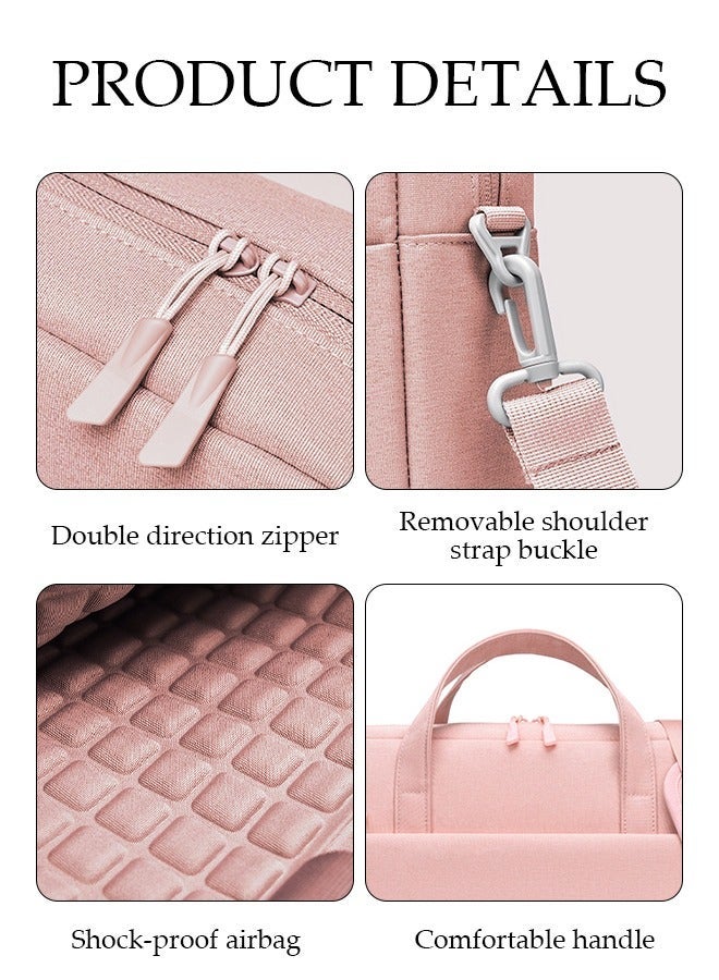 حقيبة كمبيوتر محمول مقاس 14 بوصة مع حقيبة كمبيوتر محمول خفيفة الوزن ومتعددة الأقسام وحقيبة كروس للسفر وحقيبة عمل مقاومة للماء والغبار وحقيبة كتف للنساء في مكتب العمل - Image 3