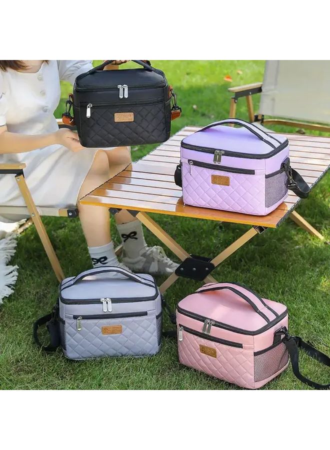Pink Insulated Thermal Beverage Cup Carrier Pouch Travel Lunch Bag - Image 1