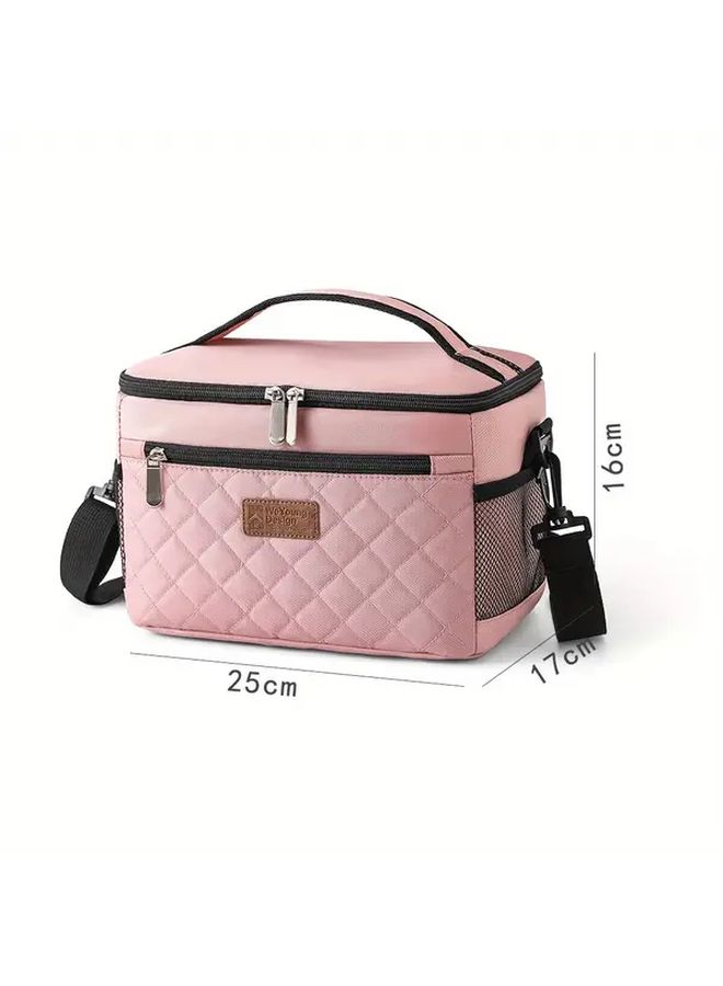 Pink Insulated Thermal Beverage Cup Carrier Pouch Travel Lunch Bag - Image 4
