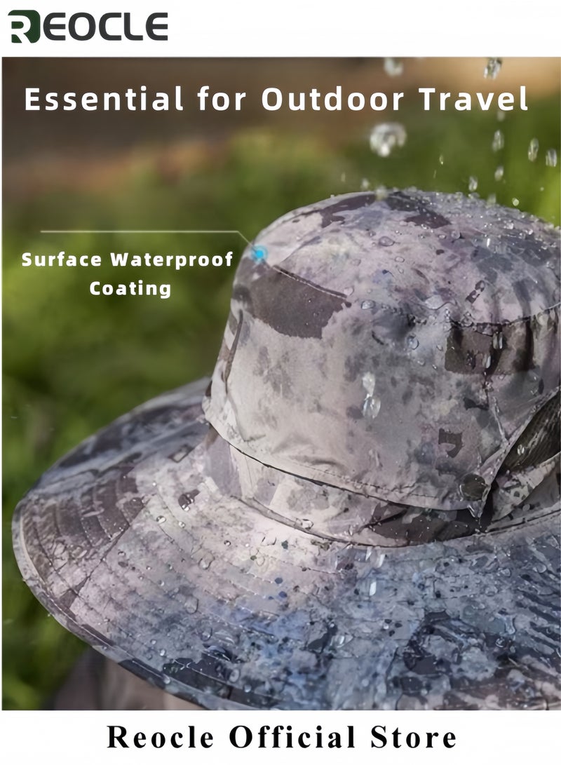 REOCLE Sun Hat with Solar Fan Wide Brim Hat UPF50 Sunscreen Hat Lightweight Fan Hat Strong Wind Cooling Hat Charging Solar Dual-use Fan Cap Outdoor Fishing Hat - Image 2