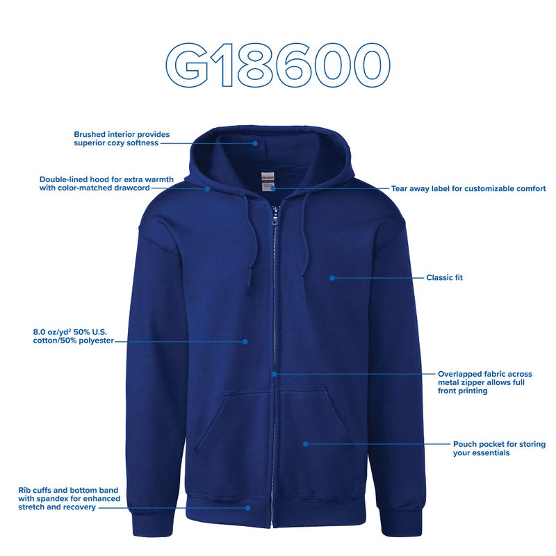 Gildan UGP Campus Apparel Gildan mens Fleece Zip Hooded Sweatshirt, Style G18600 Shirt, Black, 3X-Large US - Image 5