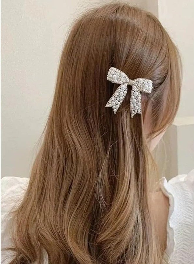 EvoNest Floral and Pearl Embellished Hair Clip For 4yr Girls | Fancy Hair Clutcher Hair Clip Pin Hair Accessories- Golden and White - Image 4