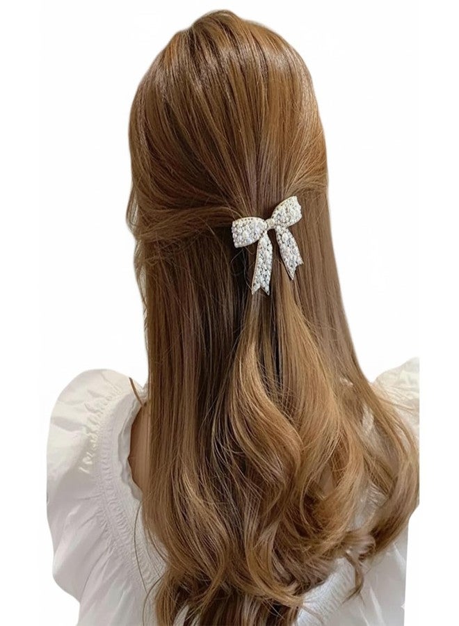EvoNest Floral and Pearl Embellished Hair Clip For 4yr Girls | Fancy Hair Clutcher Hair Clip Pin Hair Accessories- Golden and White - Image 1