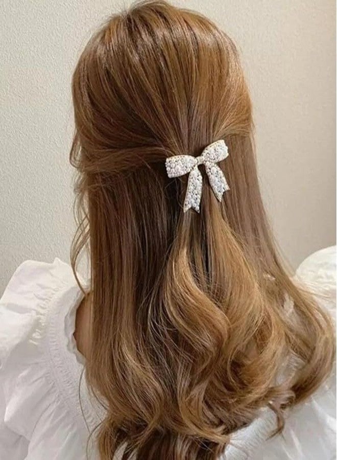 EvoNest Floral and Pearl Embellished Hair Clip For 4yr Girls | Fancy Hair Clutcher Hair Clip Pin Hair Accessories- Golden and White - Image 2