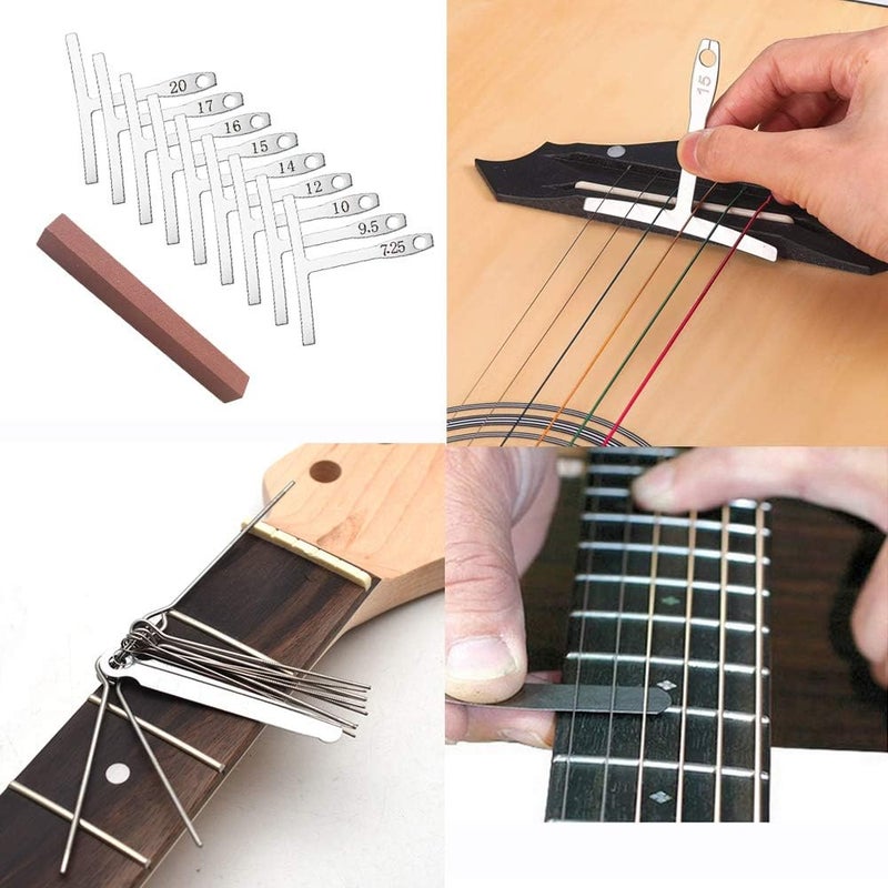 Micling 72PCS Guitar Tool Kit，Professional Guitar Repairing Maintenance Tool Kit with Guitar Strings Picks Bridge Pins Gauge Guitar Accessories Gift for Acoustic Guitar Electric Guitar Ukulele Bass Banjo - Image 5