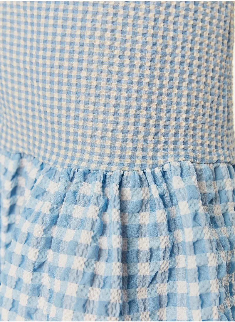 trendyol Colorblock Checked Button Down Dress