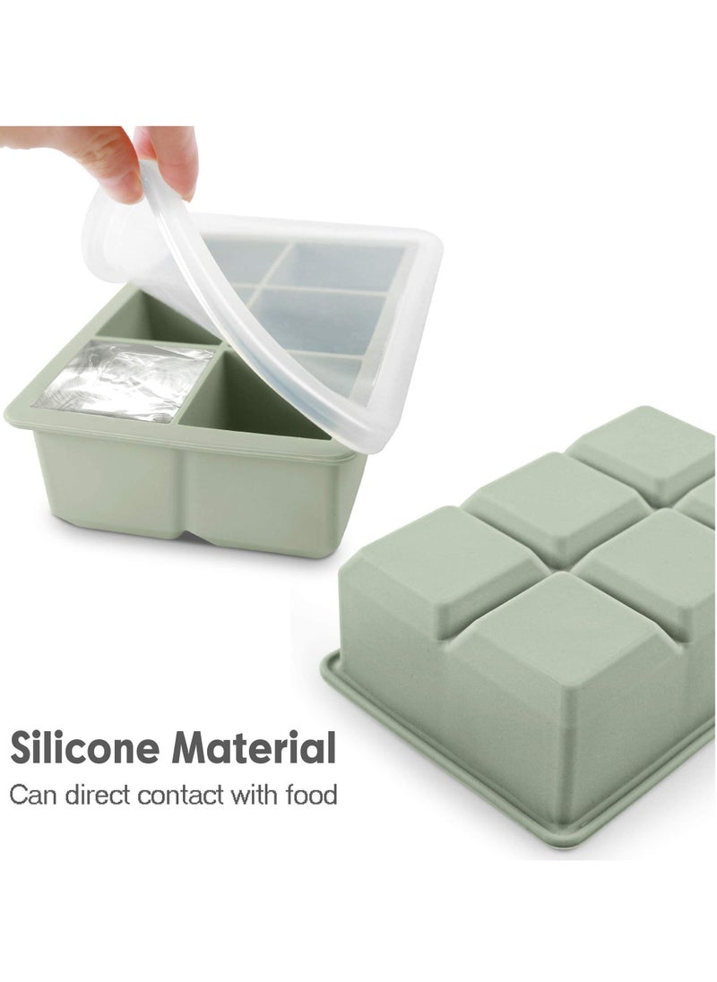 Generic - Silicone Ice Cube Trays 3 Pack - Large Size Silicone Ice Cube Molds with Leak Proof Removable Lid Square Ice Cube Tray And BPA Free for Cocktail,Whiskey, Stackable Flexible Ice - Image 1