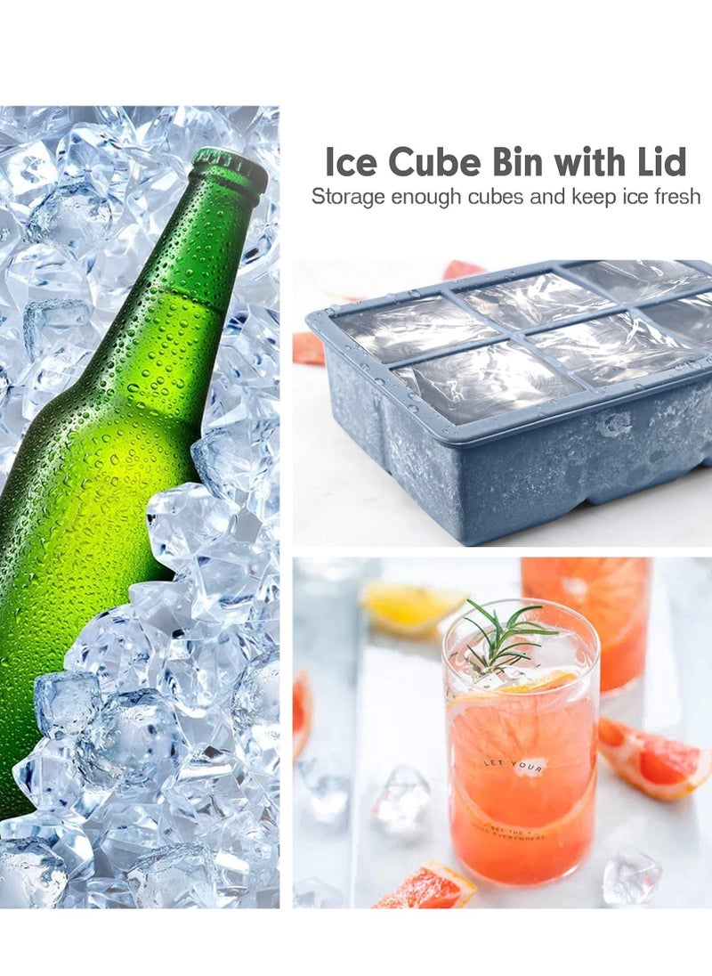 Generic - Silicone Ice Cube Trays 3 Pack - Large Size Silicone Ice Cube Molds with Leak Proof Removable Lid Square Ice Cube Tray And BPA Free for Cocktail,Whiskey, Stackable Flexible Ice - Image 1