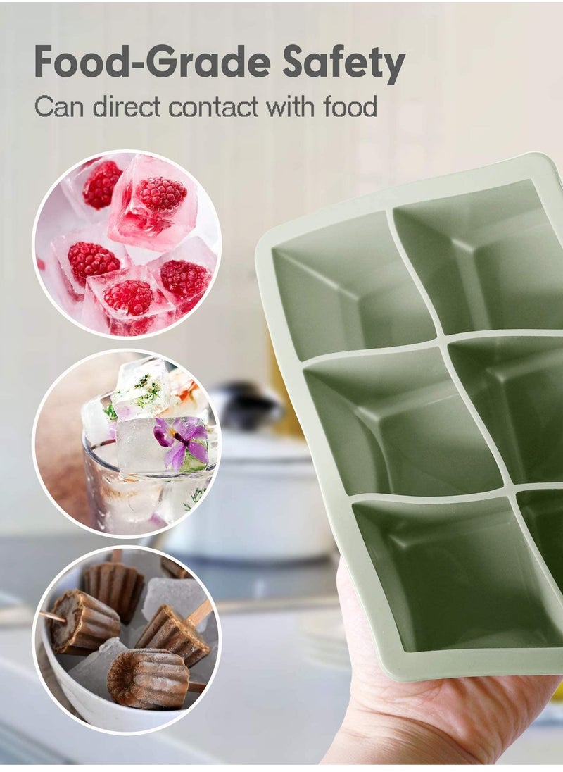 Generic - Silicone Ice Cube Trays 3 Pack - Large Size Silicone Ice Cube Molds with Leak Proof Removable Lid Square Ice Cube Tray And BPA Free for Cocktail,Whiskey, Stackable Flexible Ice - Image 1