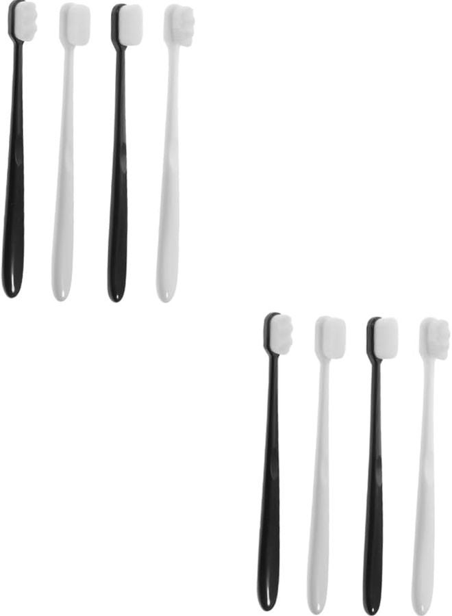 8pcs Travel Toothbrush Set With Regular And Wavy Bristles Portable For Adults - Image 2