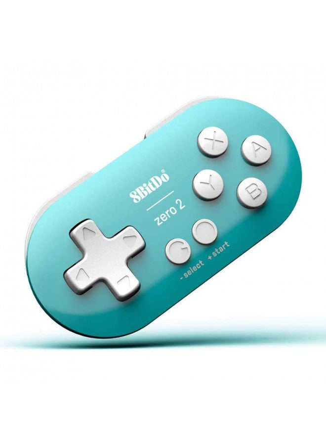 8Bitdo جهاز تحكم 8Bitdo زيرو 2 ميني بلوتوث لجهاز سويتش ويندوز أندرويد ماك أو إس ستيم راسبيري باي (تركواز) - Image 1