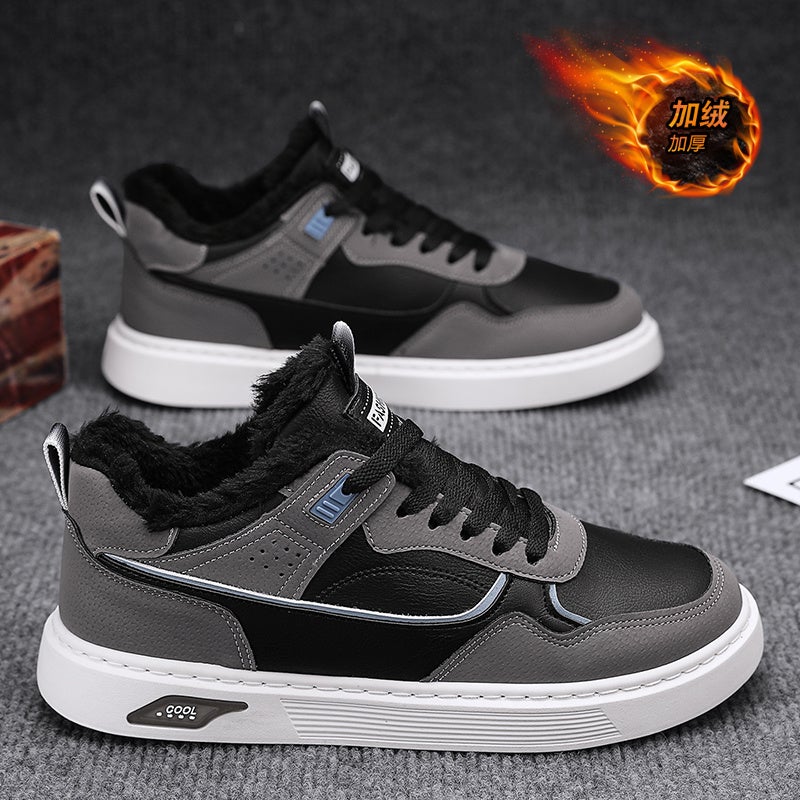 Men'S Shoes 2023 New Fleece-Lined Cotton Shoes Men'S Work Board Shoes Leisure Sports Kitchen Labor Protection Shoes - Image 1