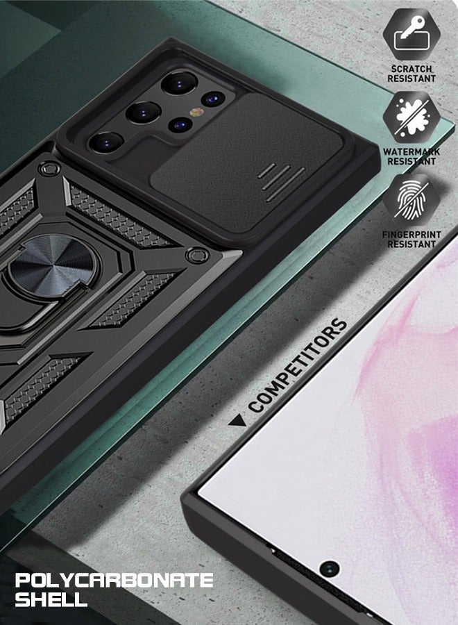 GROIC Case for Samsung Galaxy S23 Ultra 6.8" Case with Removable Kickstand and Card Holder, Slide Camera Cover Hybrid Heavy Duty Hard Luxury Phone Shell - Image 5