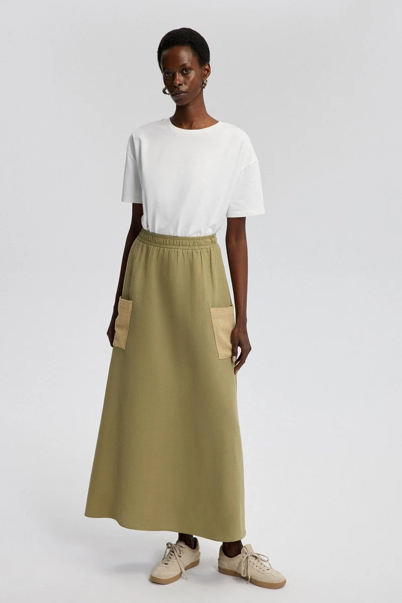 Touche Pocket Detailed Muslin Skirt