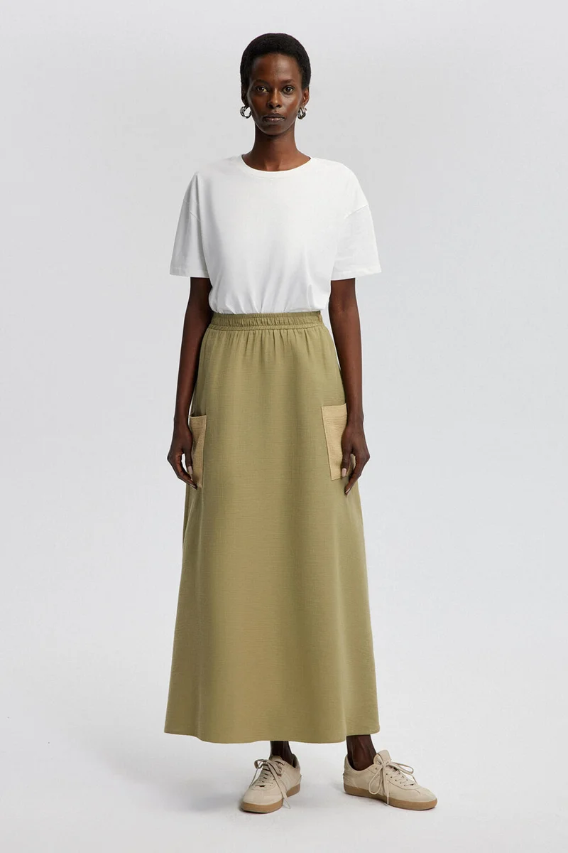 Touche Pocket Detailed Muslin Skirt