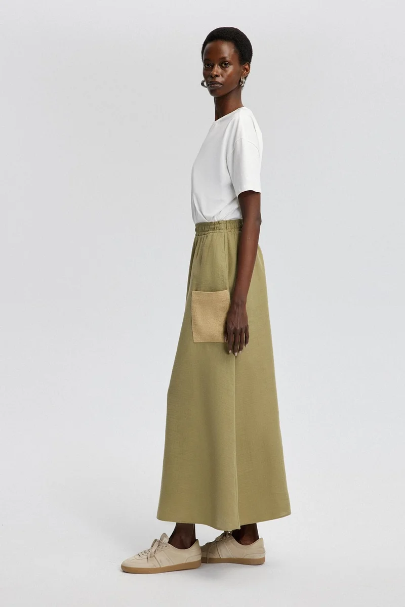 Touche Pocket Detailed Muslin Skirt