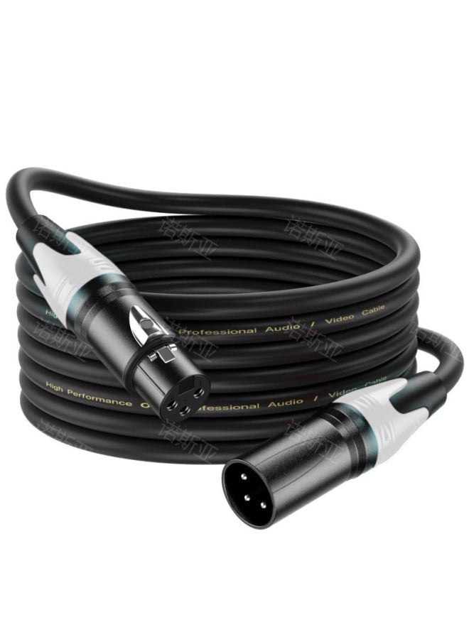 XLR Three-core Cannon Line Male To Female Audio Line KTV Audio Microphone Cable Professional Microphone Cannon-Color:Xlr Wire White Tail Ring*ofc Oxygen-free Copper*3 Core*od6.0*black*pvc-Length:1m  - Image 1