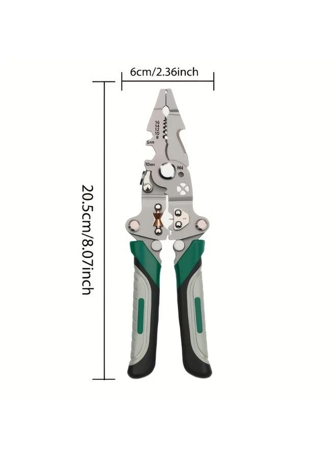 183g Foldable Multifunctional Wire Stripper Pliers Crimping Wrench Adjustable Jaw Ergonomic Grip - Image 3