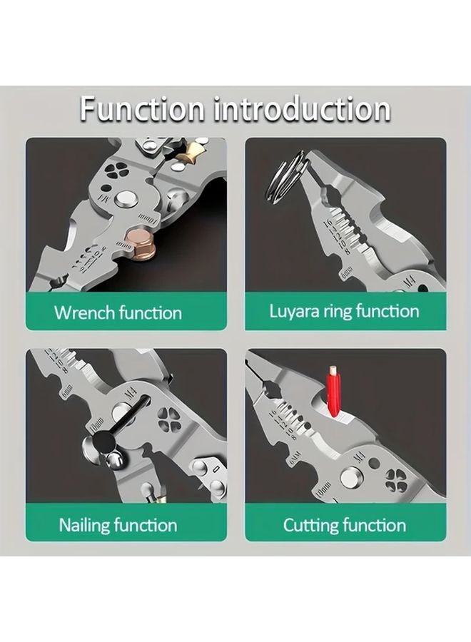 183g Foldable Multifunctional Wire Stripper Pliers Crimping Wrench Adjustable Jaw Ergonomic Grip - Image 5