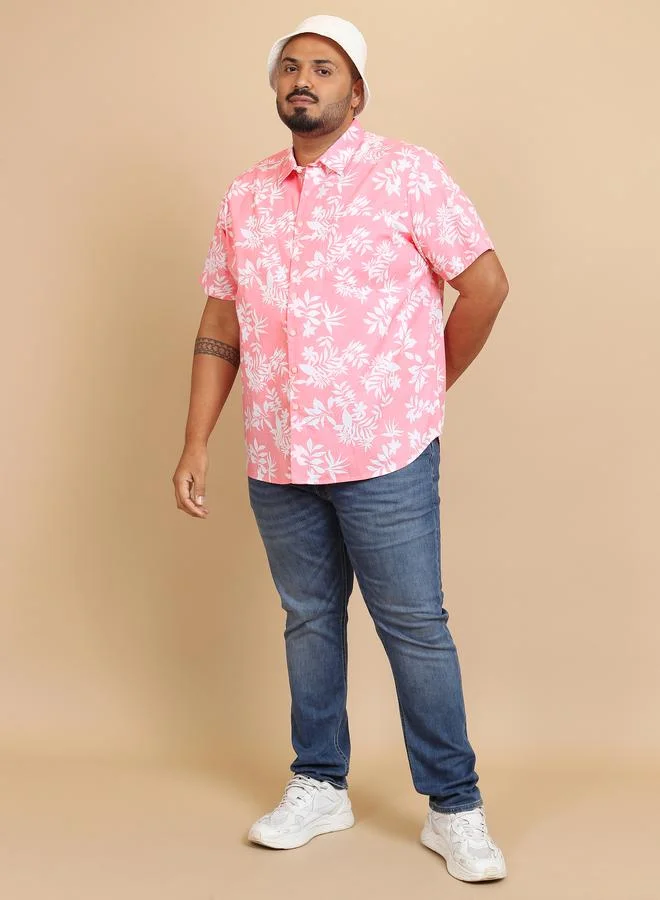 HIGHLANDER Plus Size Floral Print Cotton Casual Shirt by Styli