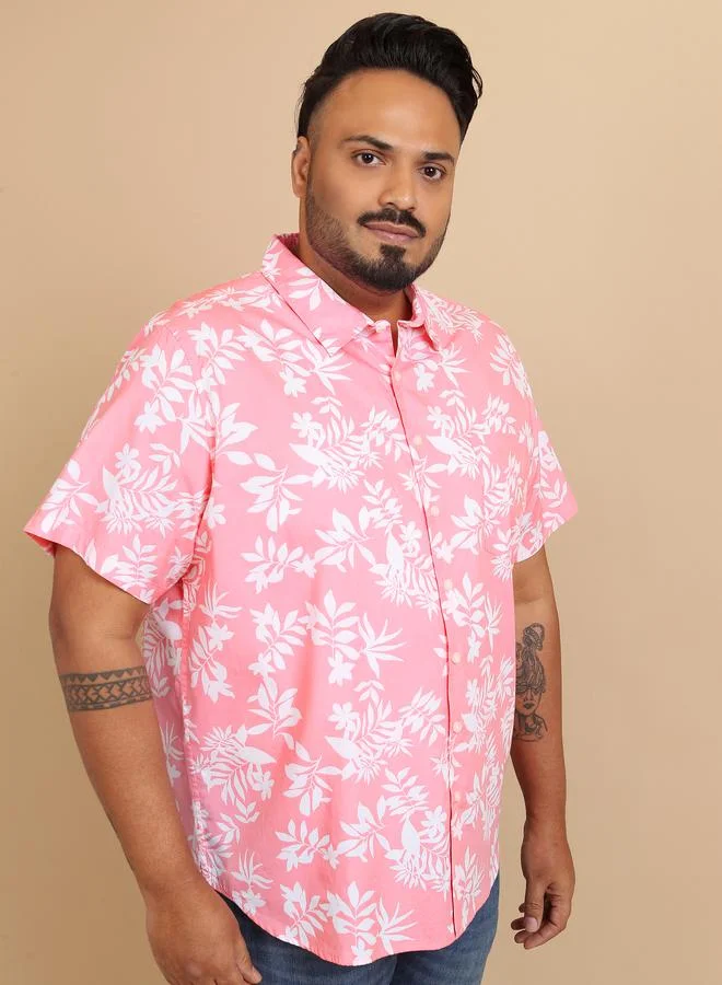 HIGHLANDER Plus Size Floral Print Cotton Casual Shirt by Styli