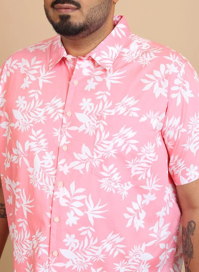 HIGHLANDER Plus Size Floral Print Cotton Casual Shirt by Styli