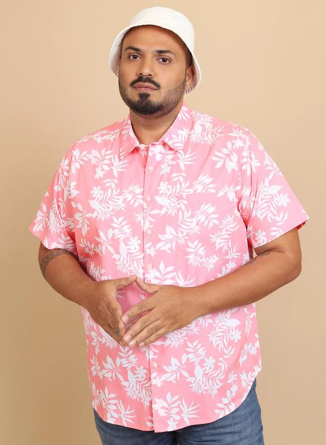 HIGHLANDER Plus Size Floral Print Cotton Casual Shirt by Styli
