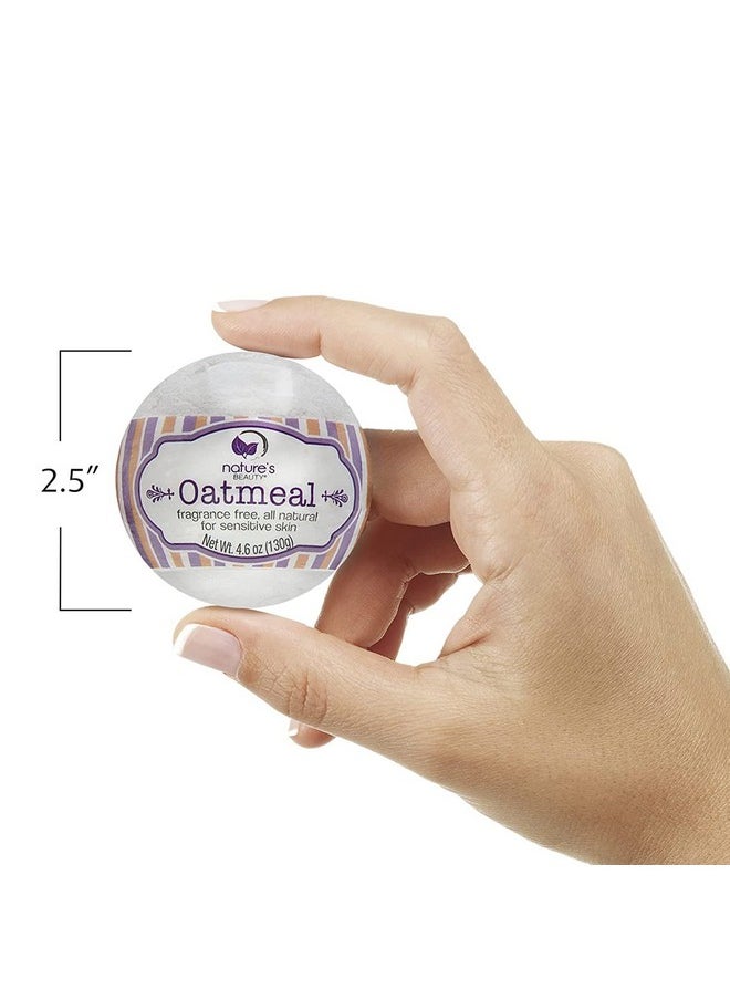 Nature's Beauty Nature's Beauty Oatmeal Fragrance-Free Bath Bomb Multi-Pack - Natural Hand Crafted, Non-Staining, Luxury Fizzy Spa Bomb, Sooth Dry + Itchy Skin Made w/Almond + Coconut Oil, 4.6 oz (4 Pack)  - Image 3