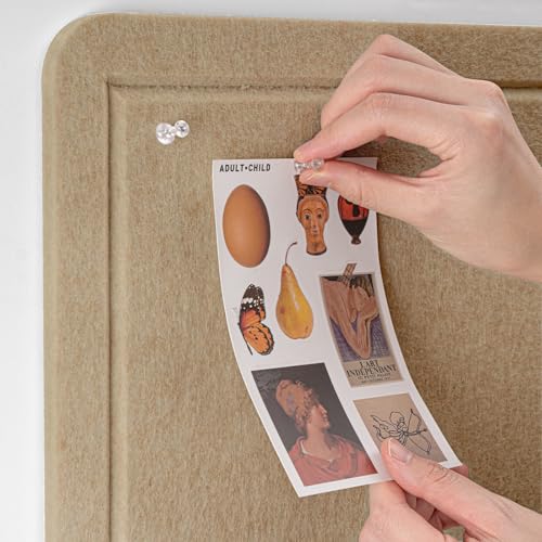 lightomorrow Bulletin Board, 24 x 18 inches Decorative Felt Pin Board, Cork Board Alternative for Wall, Foldable Photo Board with 20 Pushpins - Desert Brown - Image 2
