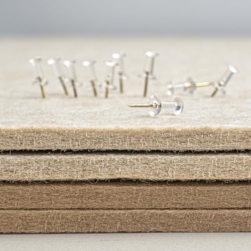 lightomorrow Bulletin Board, 24 x 18 inches Decorative Felt Pin Board, Cork Board Alternative for Wall, Foldable Photo Board with 20 Pushpins - Desert Brown - Image 3