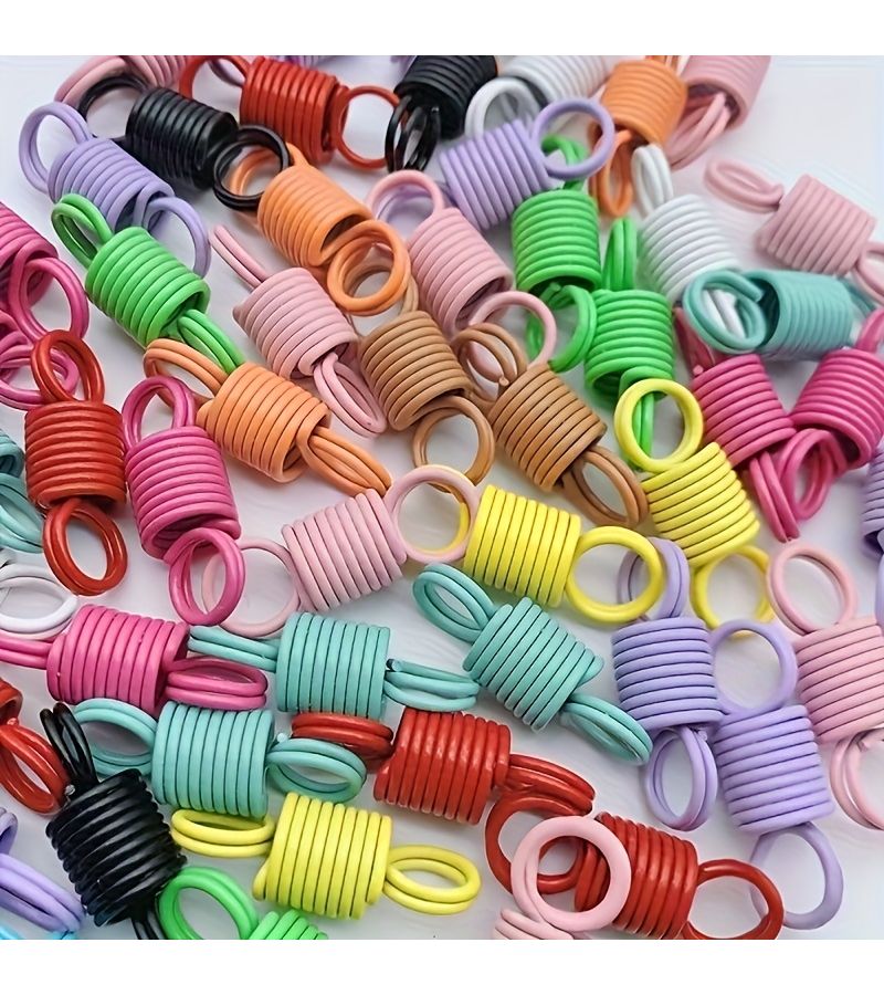 30pcs Multicolor Spring Connectors Extended Compression Clips for Crafts - Image 1