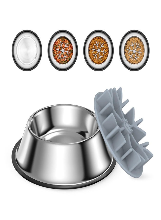 أوريا وعاء طعام وماء للكلاب من الفولاذ المقاوم للصدأ من أوريا، مزود بآلية تغذية بطيئة، وقاعدة مانعة للانزلاق، وآمن للغسل في غسالة الأطباق، مناسب للكلاب الصغيرة والمتوسطة والكبيرة، ويتسع حتى 4 أكواب. - Image 1