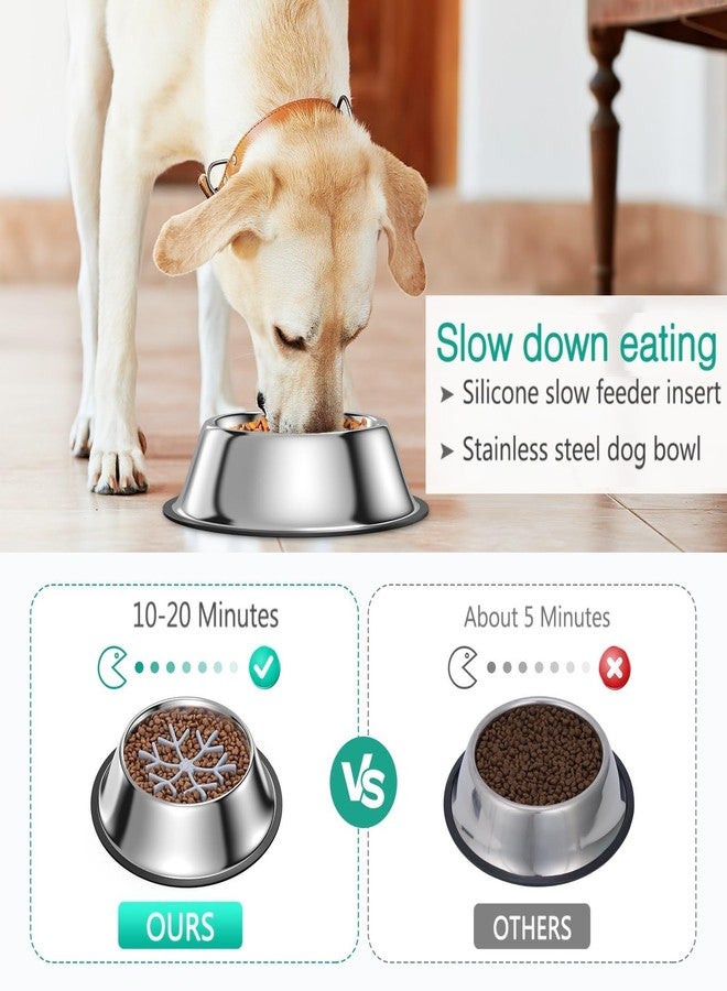 أوريا وعاء طعام وماء للكلاب من الفولاذ المقاوم للصدأ من أوريا، مزود بآلية تغذية بطيئة، وقاعدة مانعة للانزلاق، وآمن للغسل في غسالة الأطباق، مناسب للكلاب الصغيرة والمتوسطة والكبيرة، ويتسع حتى 4 أكواب. - Image 2