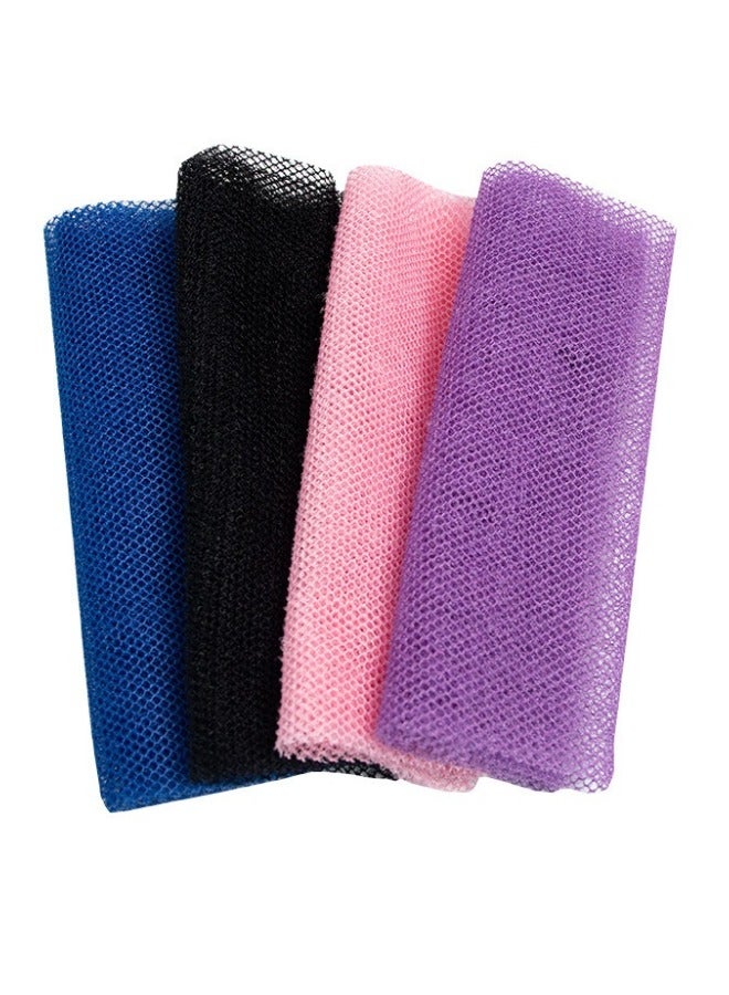 فَرَحُوم طقم إسفنج استحمام شبكي أفريقي مكون من 8 قطع، ليفة ناعمة لتقشير البشرة من النايلون، ليفة استحمام طويلة لتدليك الجسم، ليفة ظهر، وملطف للبشرة للاستخدام اليومي، بألوان الأسود والأزرق والوردي والبنفسجي. - Image 2