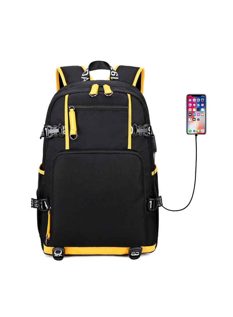Aolida 1-Piece Men's Korean Version Laptop Backpacks Minimalist Middle School Student Backpack Heat Transfer Printed Casual Backpack - Image 1