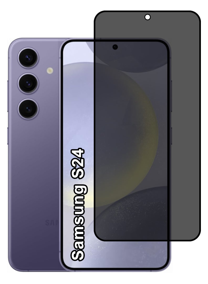 ملبوس واقٍٍي الخصوصية لجهاز سامسونغ Galaxy S24 بصلابة 9H، زجاج مقسى مضاد للتجسس [حماية خصوصية 100%]، تركيب سهل بدون فقاعات، تغطية كاملة ومقاوم للخدوش - Image 1