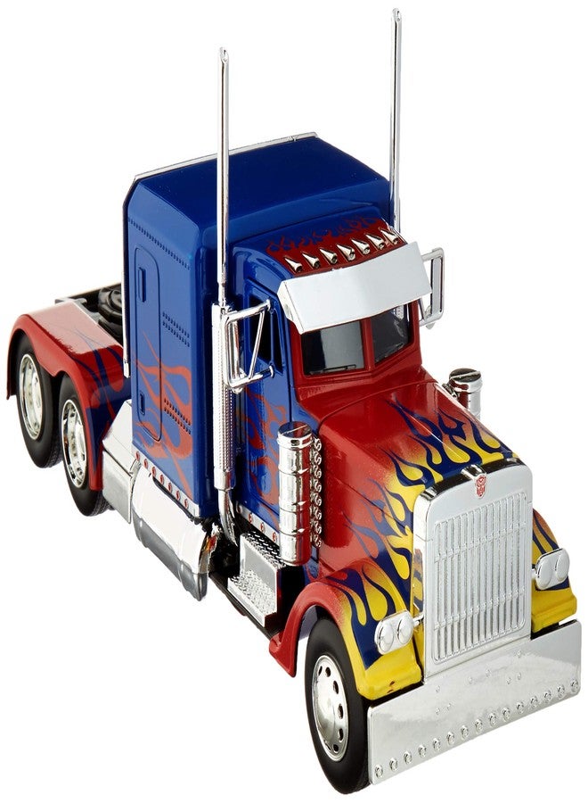 Jada Optimus Prime Truck with Robot on Chassis from Transformers Movie Hollywood Rides Series Diecast Model 30446 - Image 1